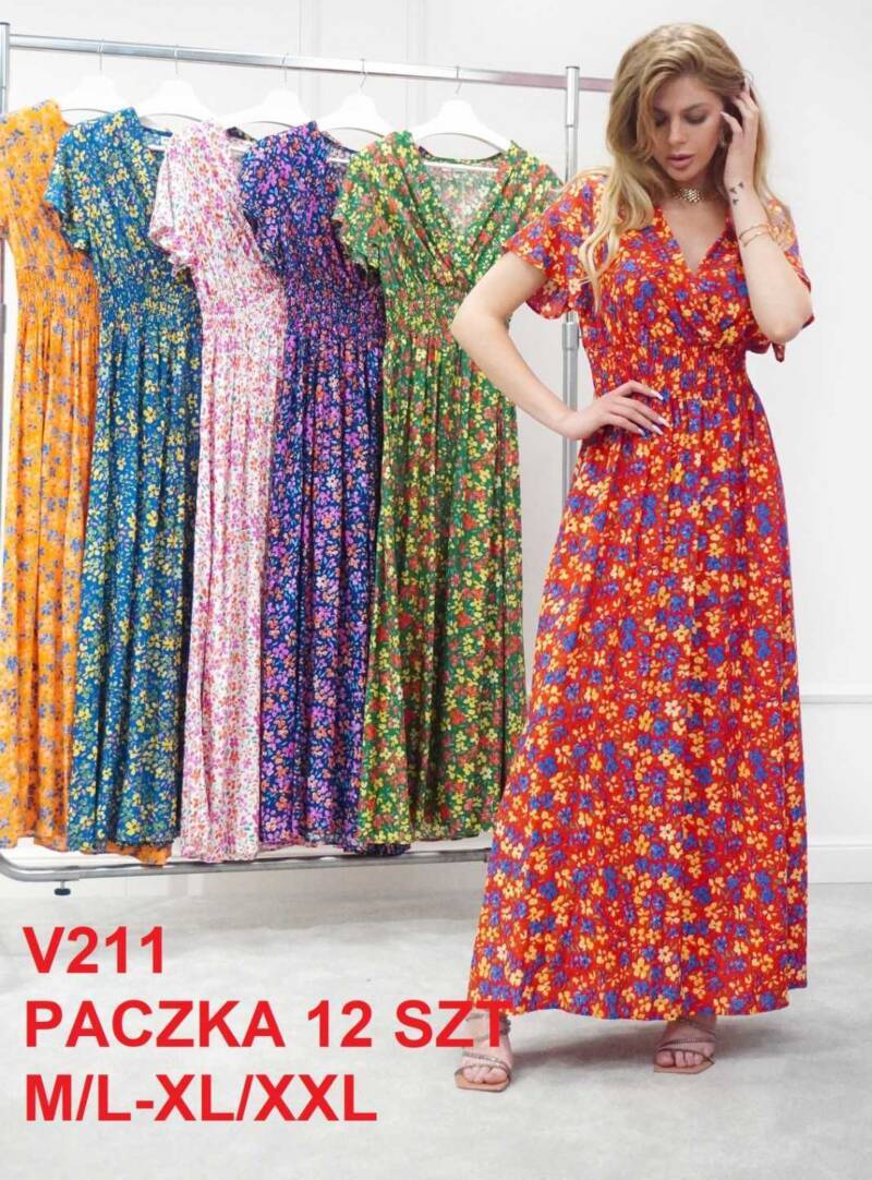Sukienki damskie Roz M/L-XL-2XL, Mix Kolor .Paczka 12 szt